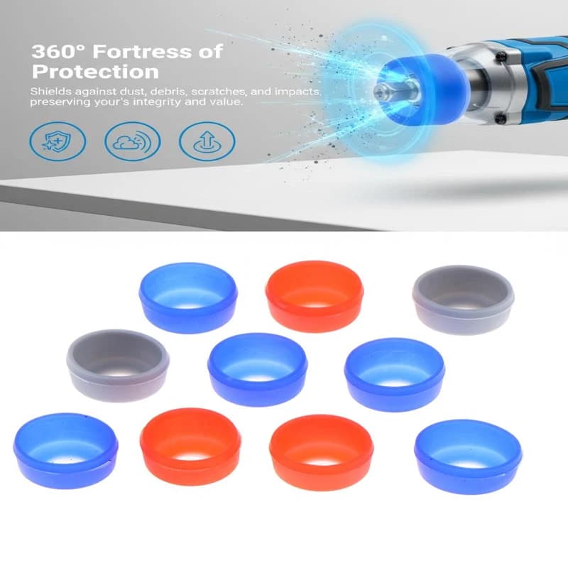 10 pezzi di protezioni in silicone esagonali da 1/4 di pollice per teste di avvitatori a impulsi, prevengono l'usura e il danno, accessori per utensili manuali e elettrici