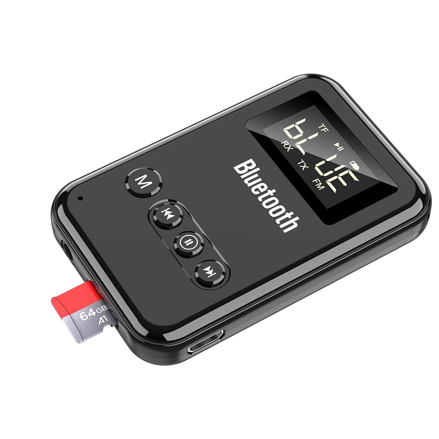 ABZZ-Ricevitore e Trasmettitore Bluetooth 5.0, Adattatore Stereo per Auto con Trasmettitore FM, Supporto per Auricolari e Altoparlanti, Compatibile con Scheda TF
