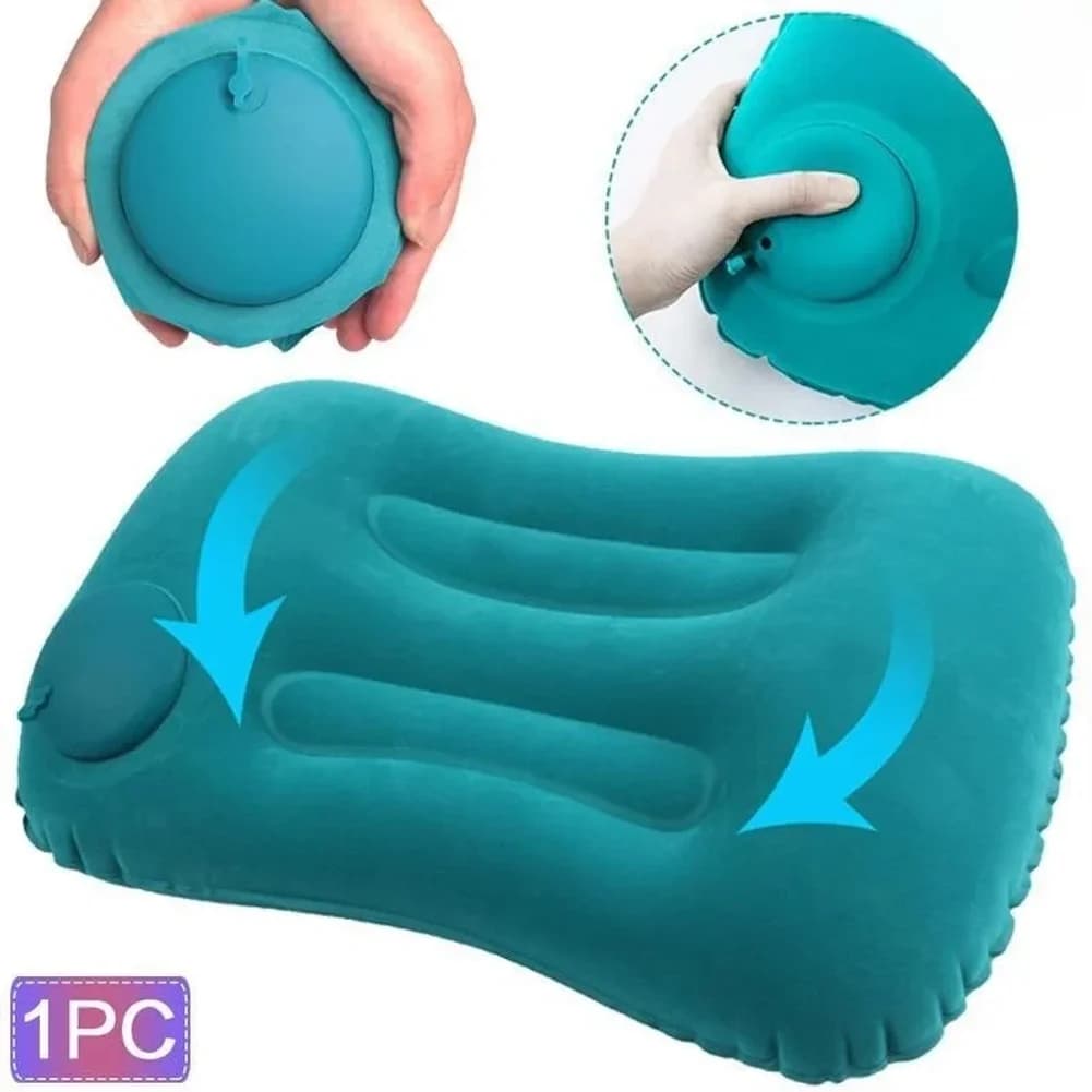 Cuscino Gonfiabile Quadrato Multifunzionale per Campeggio, Viaggio e Casa, Portatile e Compatto