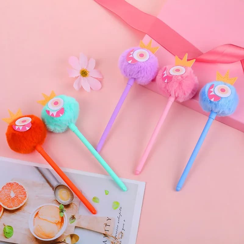 20 pezzi versione coreana dolce ragazza carina cuore strano palla per capelli penna neutra studenti creativo divertente penna a sfera d'acqua