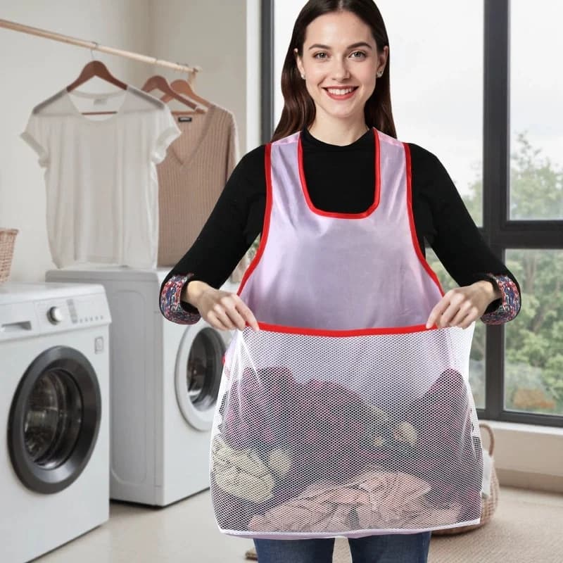 Clothes Drying Apron Pickup Apron Woman Laundry Apron with Bag Portable Laundry Drying Apron Waterproof Lightweight Drying Apron