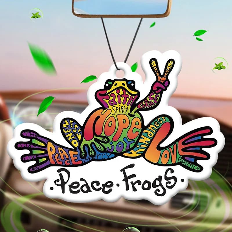 Show the world your hope for peace with this colorful frog-shaped sticker! Car perfumer, fragrant stick, perfumed pendant, deodorant for environments.