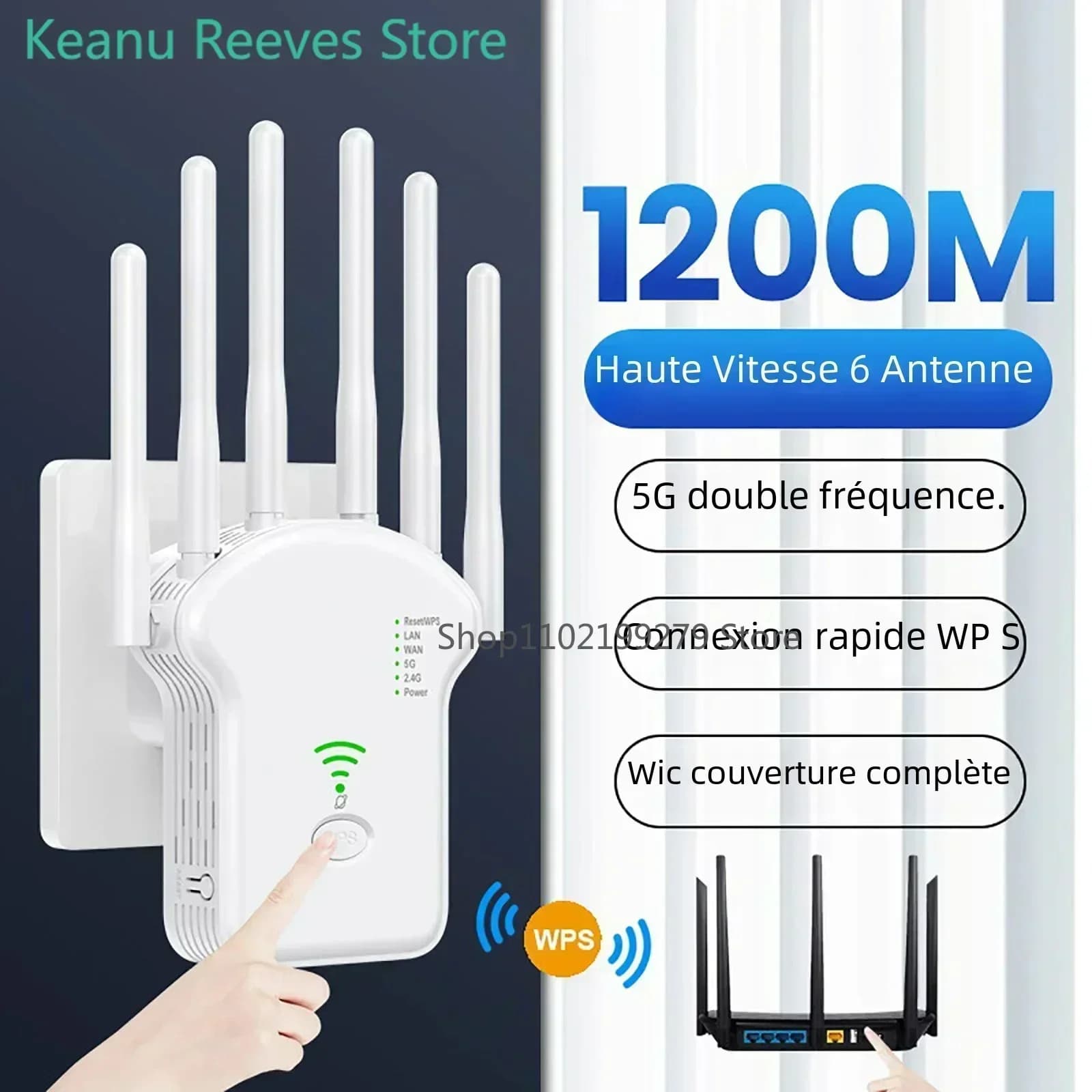 Ripetitore Wireless Dual Band AC1200M, Amplificatore di Segnale 5G ad Alta Potenza, Estensore Wi-Fi