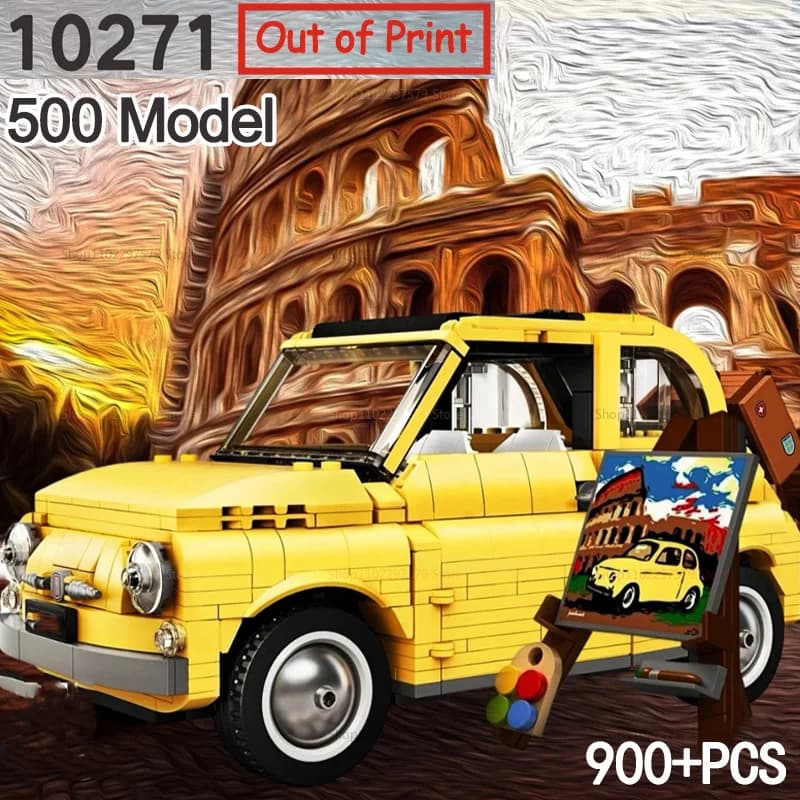 Nuovo 900 + PZ 500 Blocchi di Costruzione Set Classico Giallo Modello di Auto Creativo FAI DA TE Veicolo Costruzione di Giocattoli Regalo Per I Bambini Ragazzi E Ragazze