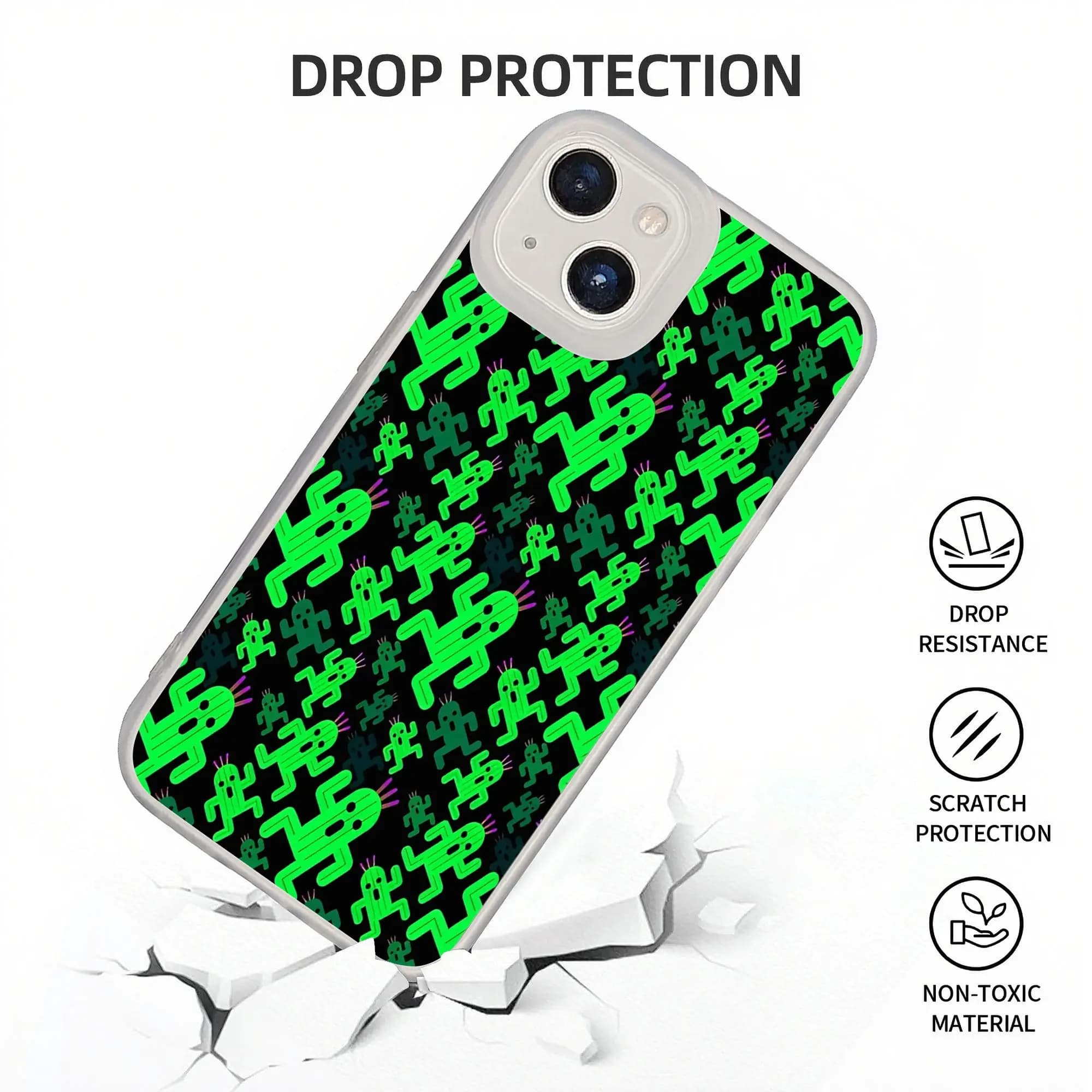 Nuova Cover Antiurto Armor con Motivo Cactuar per iPhone 17...11 Pro Max