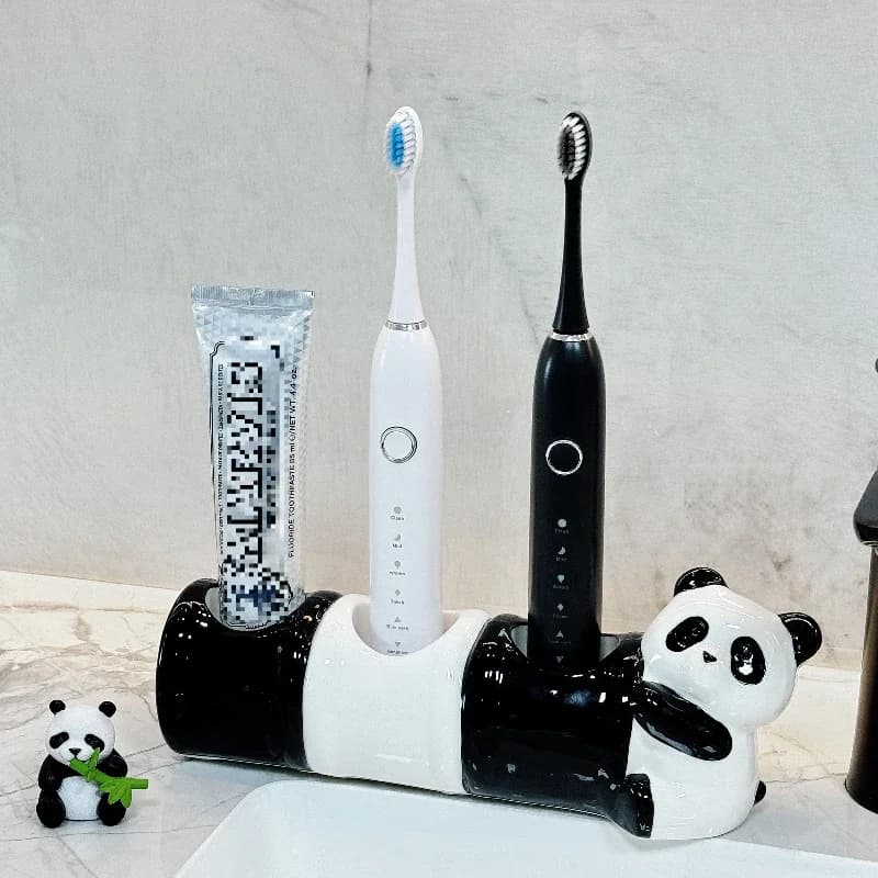 1pc stile cinese in ceramica panda portaspazzolino WC lavabo dentifricio portaoggetti staffa base accessori per il bagno