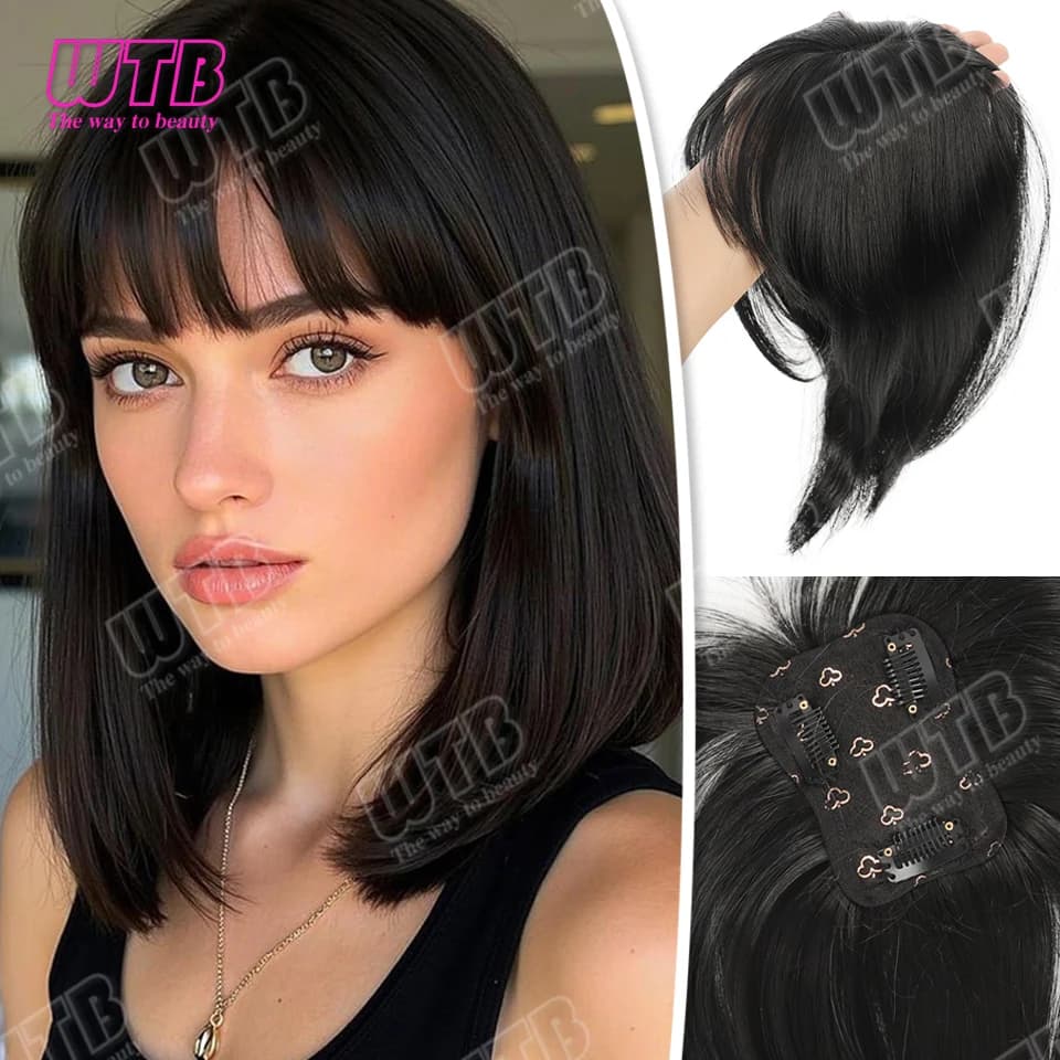 WTB Hair Replacement Wig Synthetic Wig Straightening Hair Replacement Wig Covers Gray Hair Suitable for Women's Daily Wear