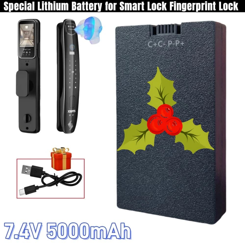 Batteria al Litio 7.4V 5000mAh per Serratura Intelligente YC04A YC04C YC04B YC04E