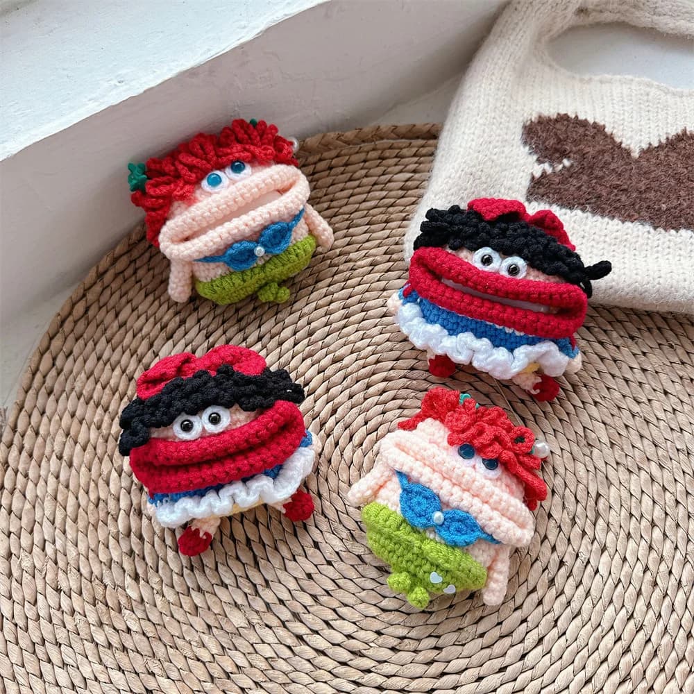 Knitted Plush Earphone Case Sausage Mouth Doll For Apple AirPods Pro3 AirPods 4 3 2 1 Pro2 Wireless Headphone Protective Cover