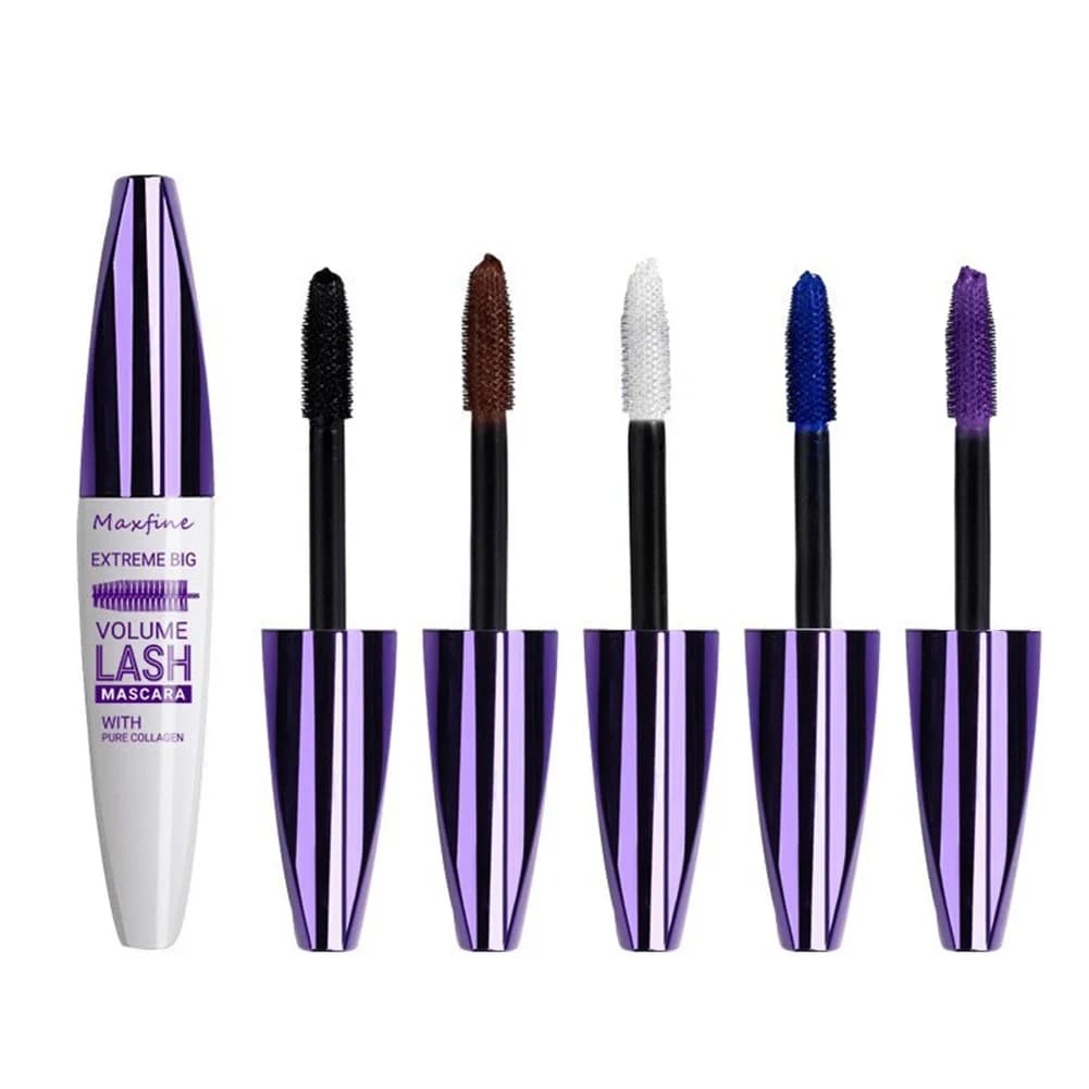 5 Colors Mascara Eyelashes Curling Extension Black Purple Blue White Mascara Non-smudge Waterproof Fast Dry Long-lasting Makeup