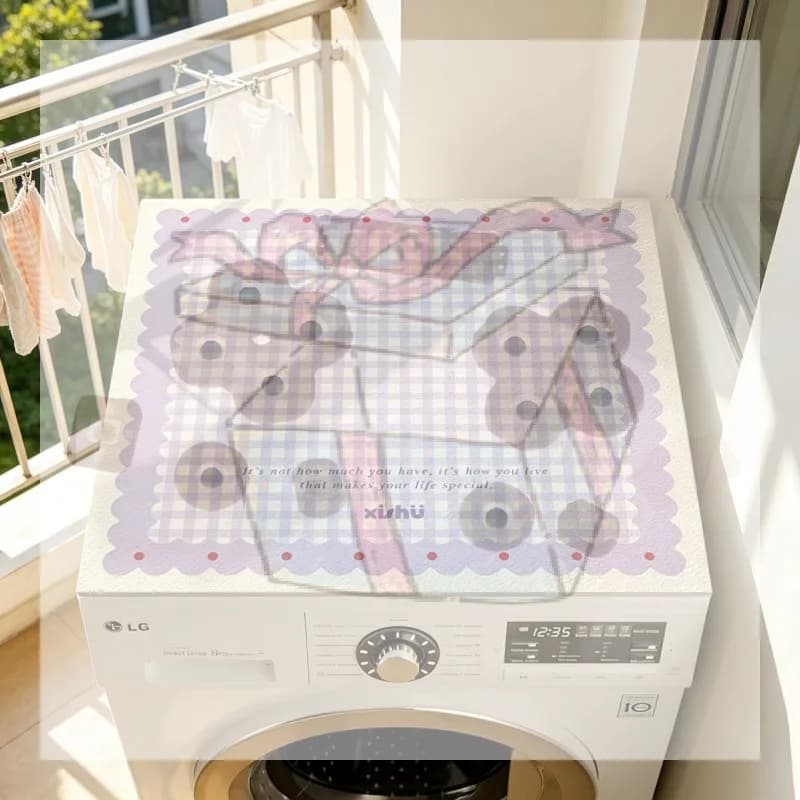 【CC】Drum Washing Machine Anti-Slip Cover Pad Water Absorbing Dustproof Scratch-Resistant Moisture-Resistant Refrigerator Pad