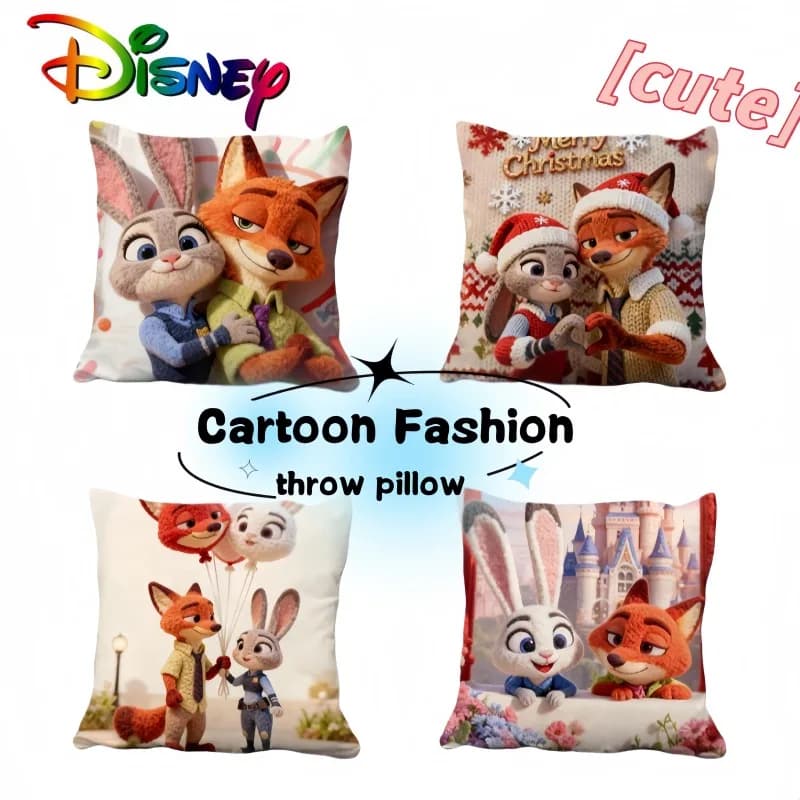 Disney Judy Nick Cuscino in peluche Simpatico cartone animato Personalizzato Moda Morbido e confortevole Cuscino lombare per auto con inserto Regalo di compleanno