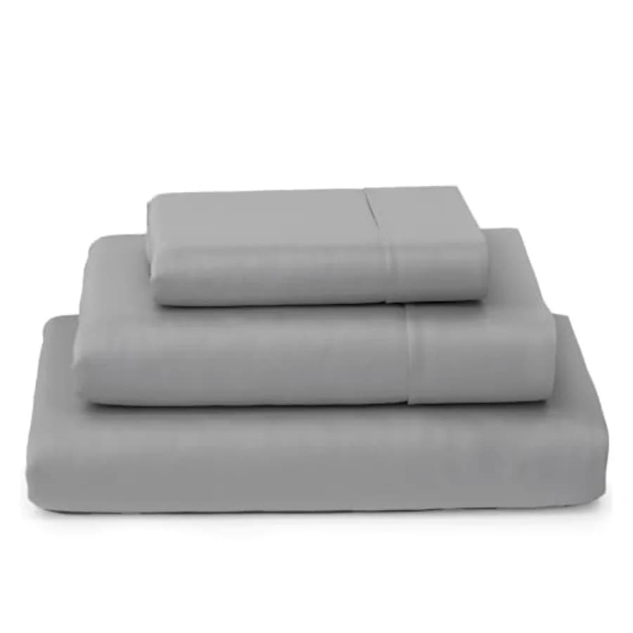 Set di lenzuola 100% cotone, 400 fili, tessuto satinato, 3 pezzi, perfetto per letti stretti/camper/materassi a tre pieghe/letti per gli ospiti