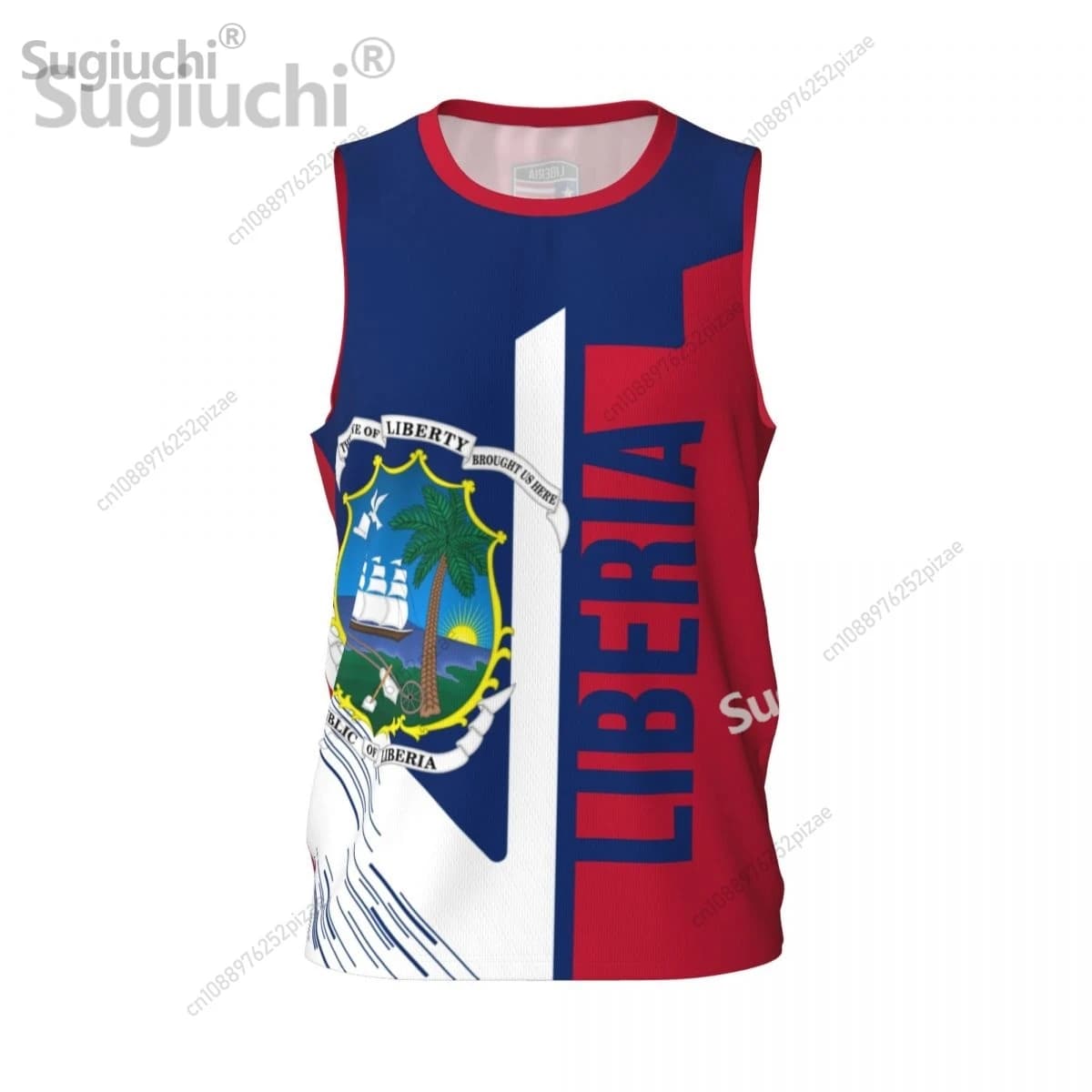 Magliette sportive con nome e numero personalizzati, bandiera del Liberia in 3D, abbigliamento uomo traspirante per basket, corsa, fitness.