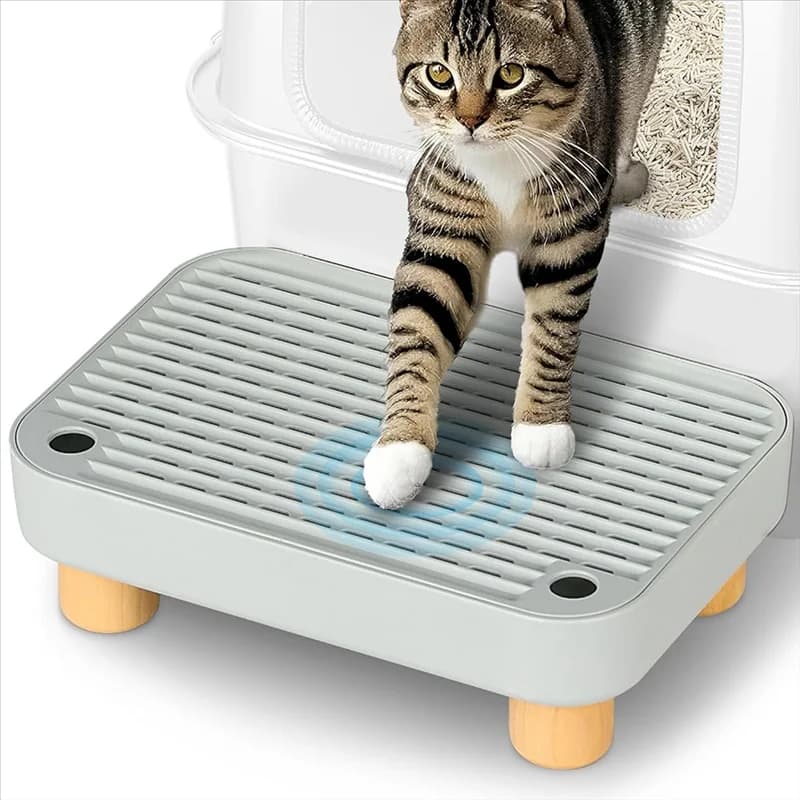 AT05-Cat Litter Box Ramp Cat Litter Box Step For Small Elderly Cats Cat Litter Tray For Floor Indoor