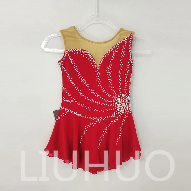 LIUHUO Pattinaggio di Figura sul Ghiaccio Vestito Ragazze Donne Adolescenti Elastico Spandex Concorso All'ingrosso BD497