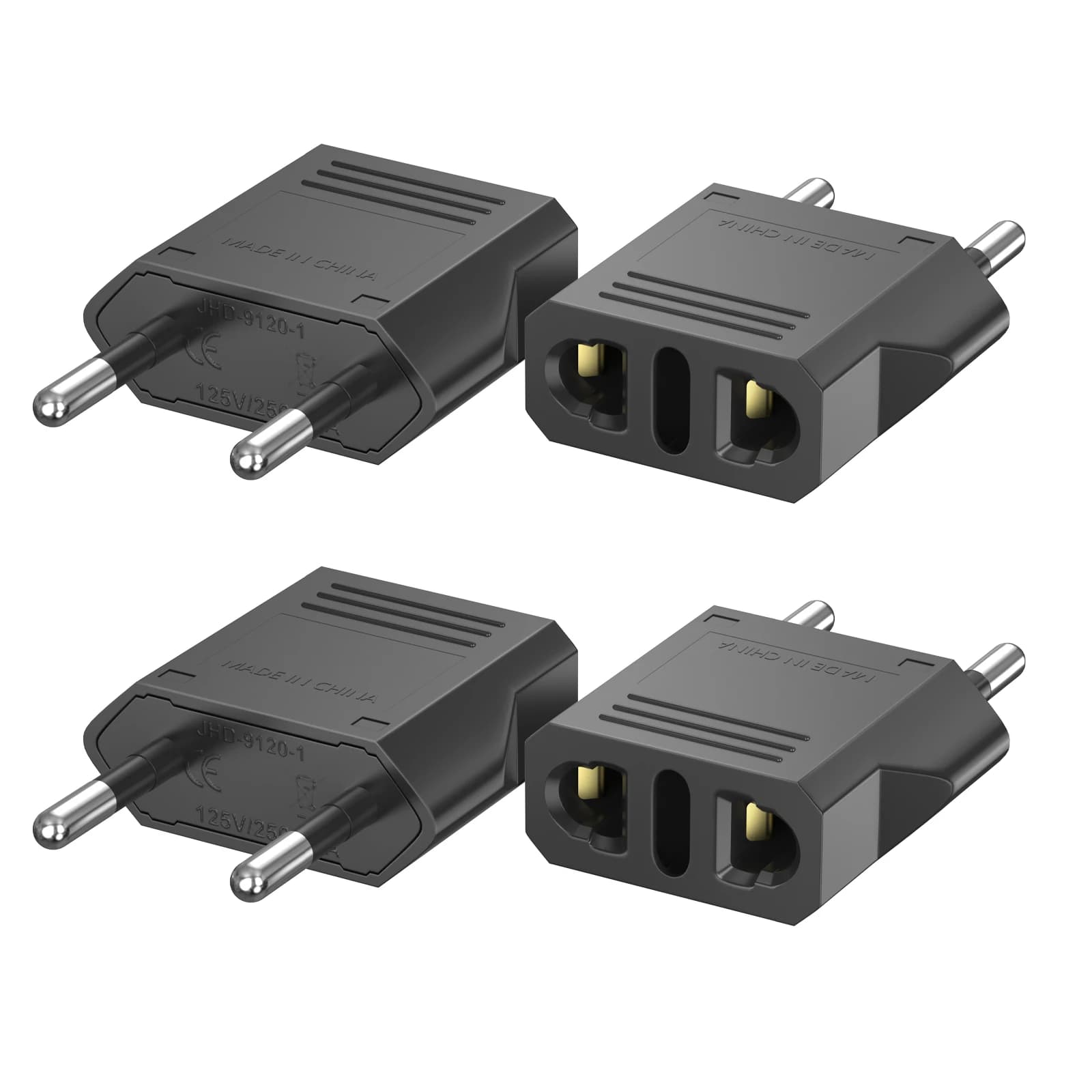 Adattatore da viaggio europeo, standard europeo ad adattatore di ricarica standard americano, corrente sicura 6A, essenziale per i viaggi portatili