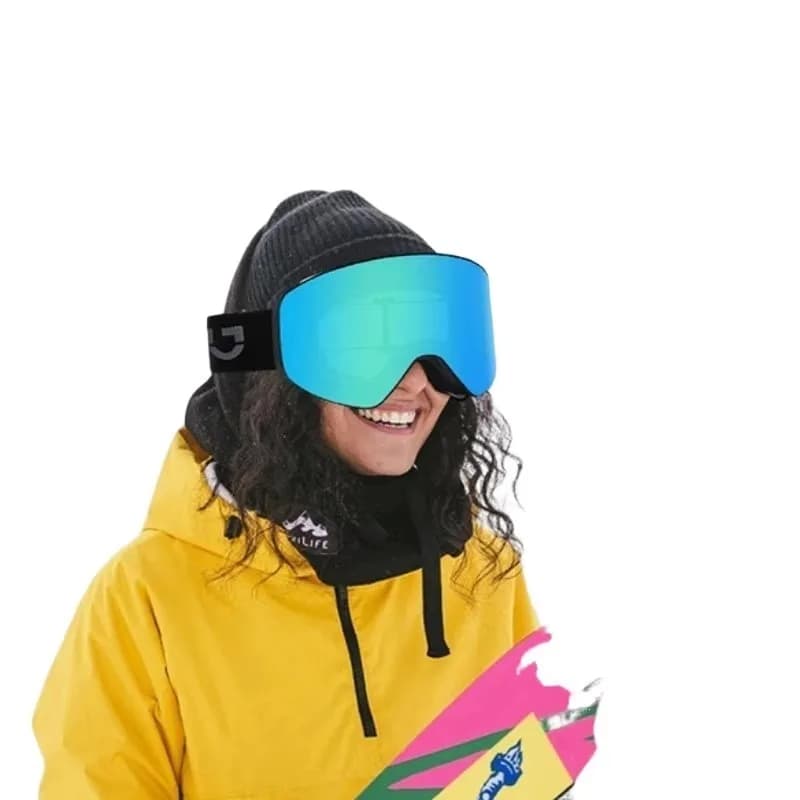 Airo High Quality Double-Layer Magnetic Anti-Fog Ski Goggles PC+TPU Material Windproof Prescription Glasses Compatible