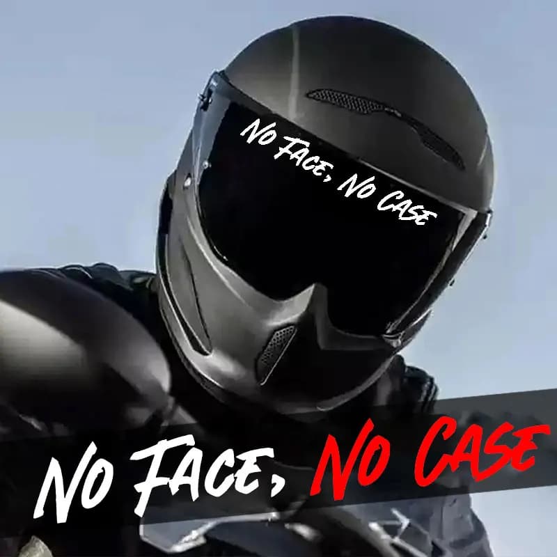 1PC NO FACE NO CUSTODIA Motorcycle helmet stickers Waterproof upper bike tank Decalcomanie fuel tank in durable universal vinyl