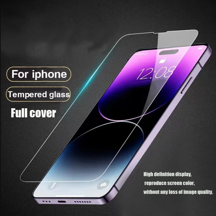 Tempered Glass For iPhone 13 Pro Max Protective Film Full Cover For iPhone 14 Plus Phone Screen Protector Glass Smartphone