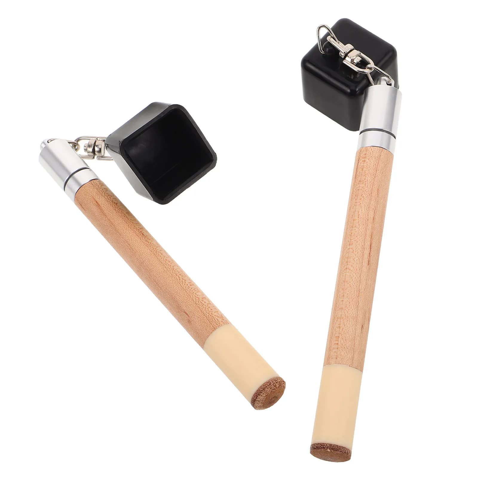 2Pcs Wooden Billiard Chalk Holder Set with Tip Pricker Portable Pool Cue Tool for Snooker Chalk Storage Compact Design Long