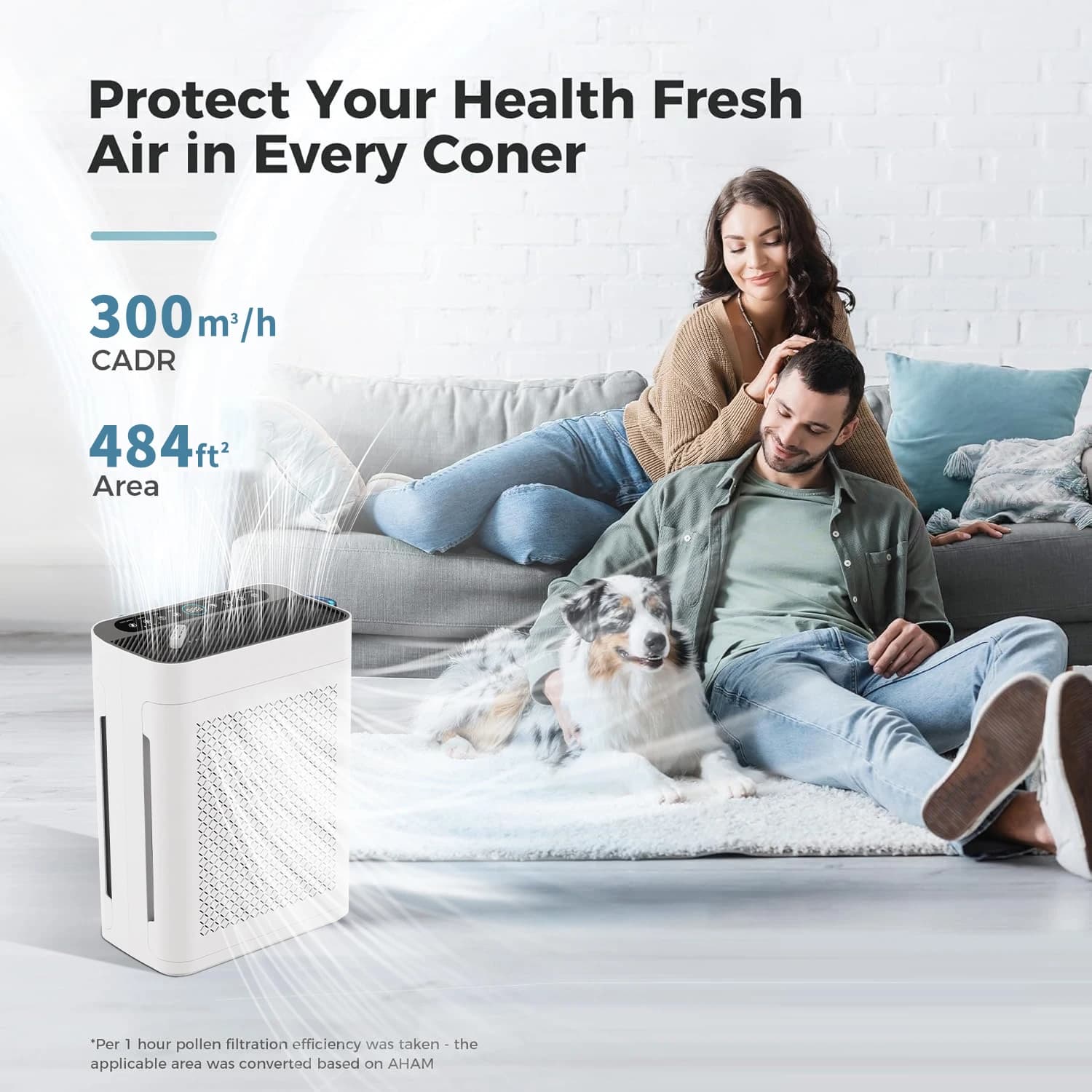 Purificatore d'Aria da Tavolo Popolare 300 CADR, con Filtro HEPA, Aromaterapia, Telecomando e Timer