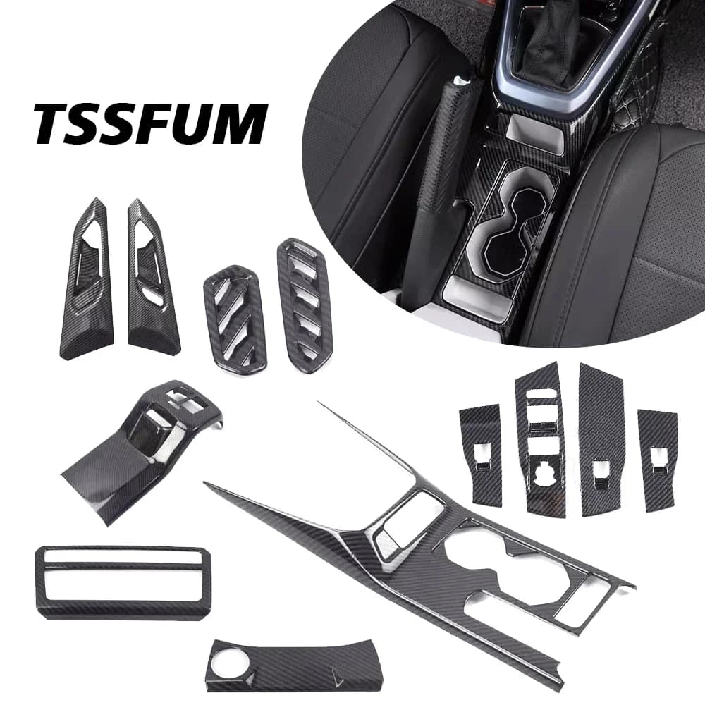 Adesivo in ABS effetto carbonio per interni auto, copertura del pannello del cambio per VW T-CROSS R TACOUA 2018 2019 2020 2021 2022 2023 2024