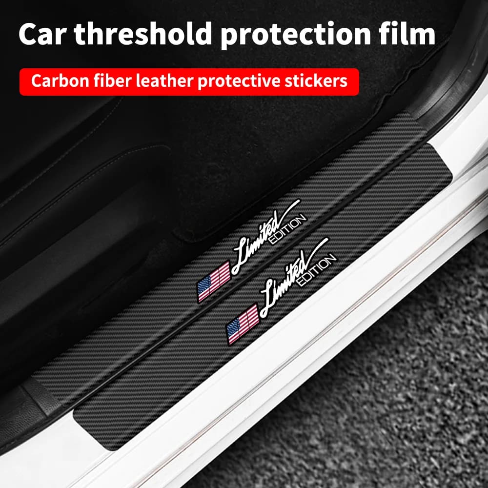 Adesivo per davanzale della portiera dell'auto in edizione limitata Striscia per paraurti per bagagliaio automatico in fibra di carbonio per Chevrolet Spark Cruze Tracker Orlando Trax Epica