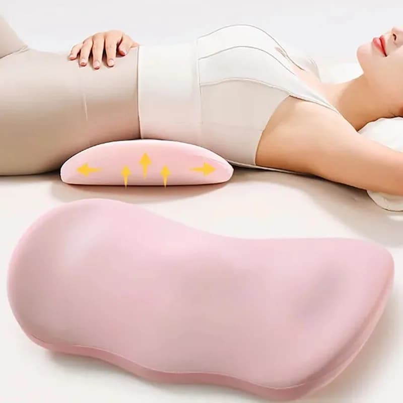 Cuscino lombare per letto in tessuto di seta ghiacciata Cuscino morbido e traspirante Cuscino lombare in memory foam semplice in tinta unita universale