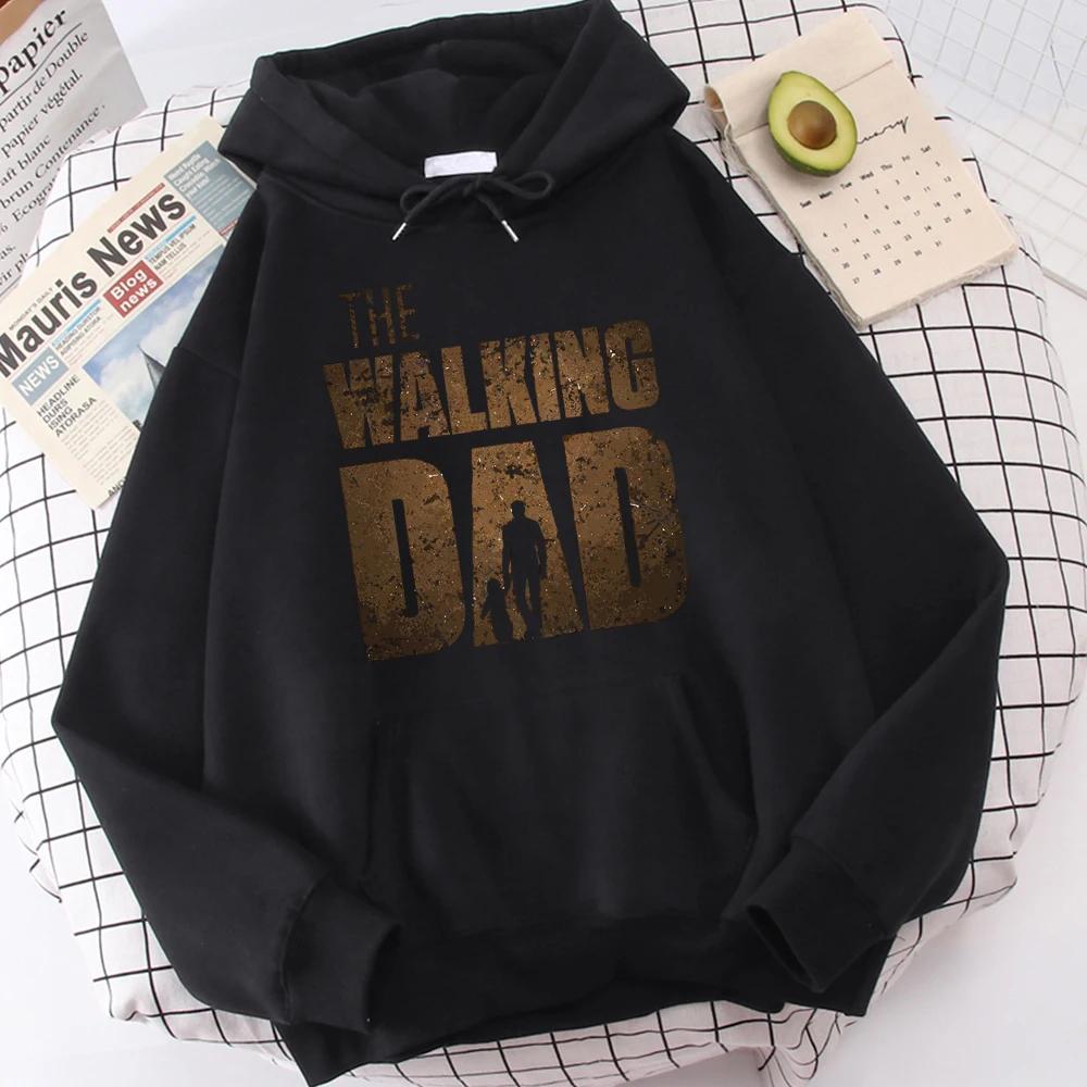 The Walking Dad Stampa Felpa con cappuccio da uomo Street Fleece Felpa con cappuccio Hipster Girocollo Felpa autunnale Hip Hop Abbigliamento oversize Unisex
