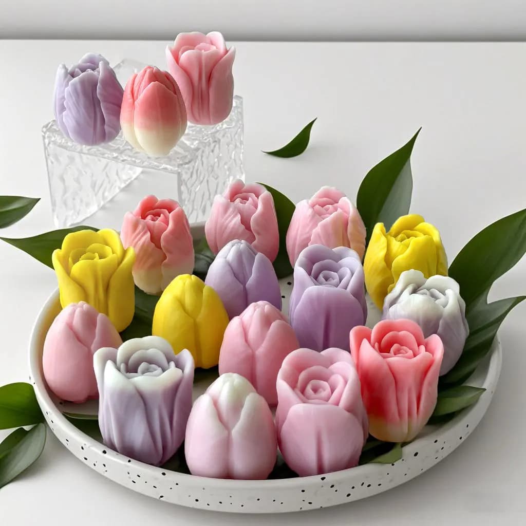 Stampo in silicone per candele a forma di tulipano, stampo per resina, gesso, gioielli, sapone fatto a mano, accessori per la creazione di candele