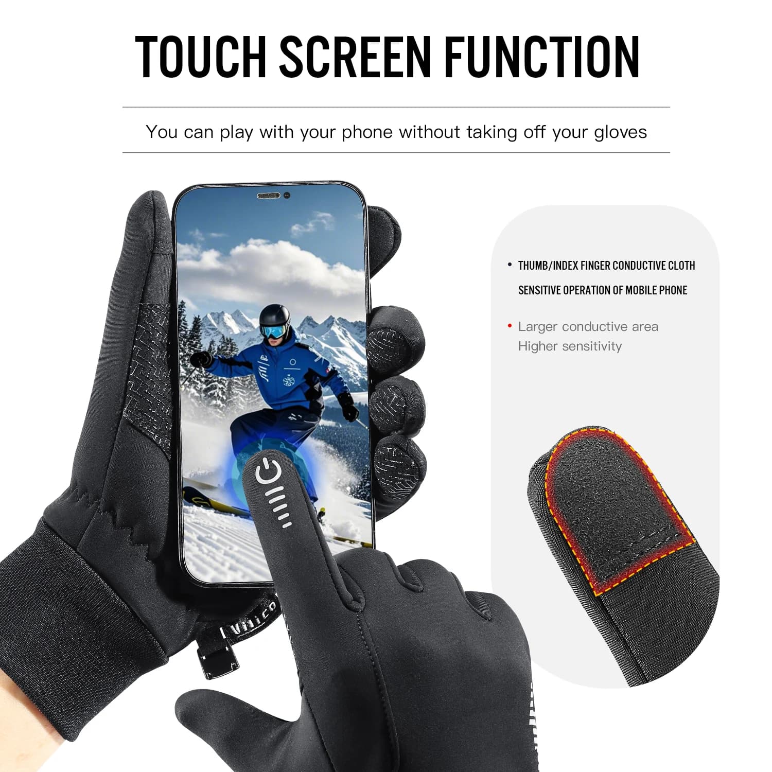 Guanti Invernali Caldi per la Guida, Compatibili con Touch Screen. Adatto per Sport all'Aperto
