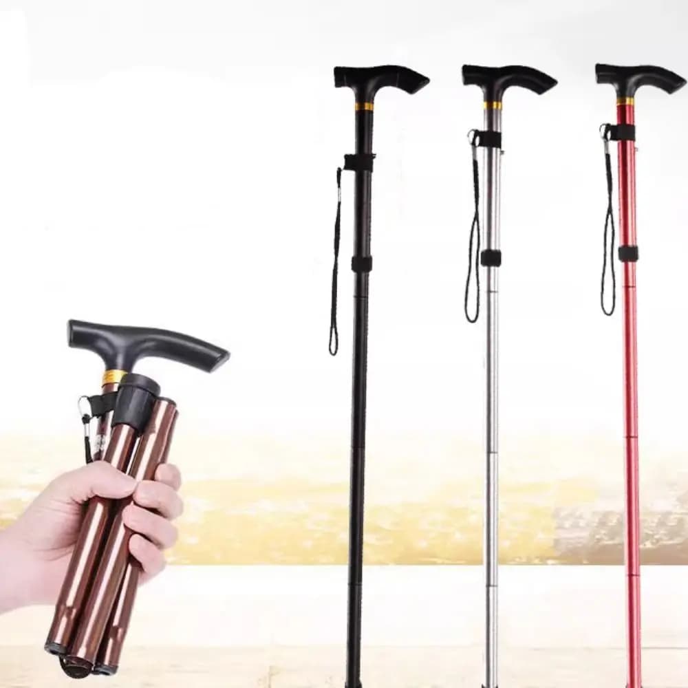 Bastoncini da Trekking Ultraleggeri in Alluminio con Chiusura Rapida Regolabile, Bastoni da Passeggio Pieghevoli Telescopici in EVA per Donna