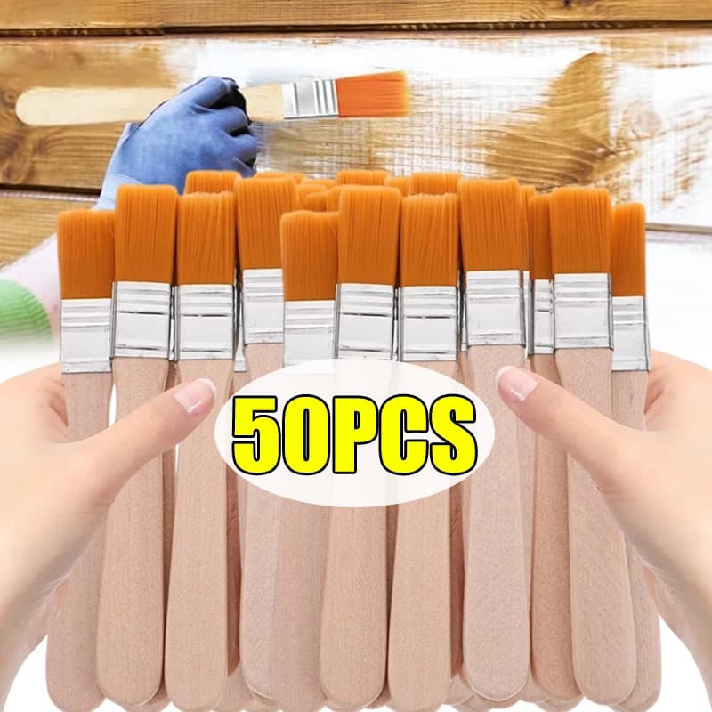 Wooden Handle Cleaning Brushes Set Oil Drawing Watercolor Paintings Brush Tools Furniture Cabinet Small Edge Trim Paint Tools
