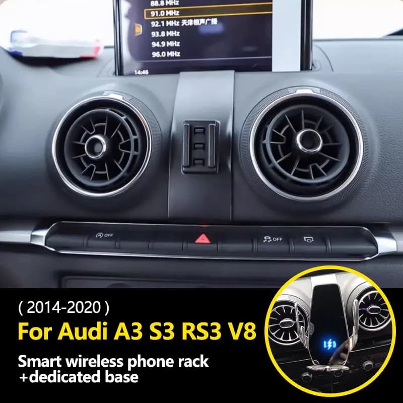 Supporto per telefono da auto per Audi A3 S3 RS3 V8 presa d'aria Base speciale supporto per ricarica Wireless accessori per supporto per telefono cellulare
