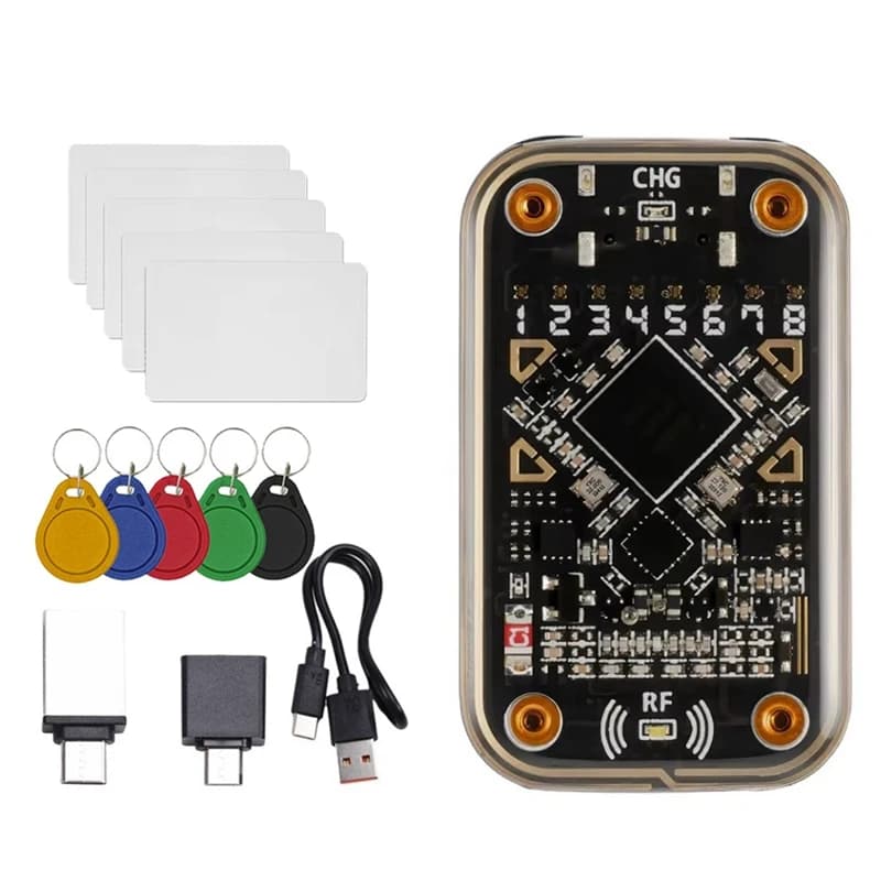 Emulatore di smart card Chameleon Ultra Smart Chip Reader RFID + 5Xcuid Portachiavi 5Xuid Card Conforme al scrittore di lettura NFC