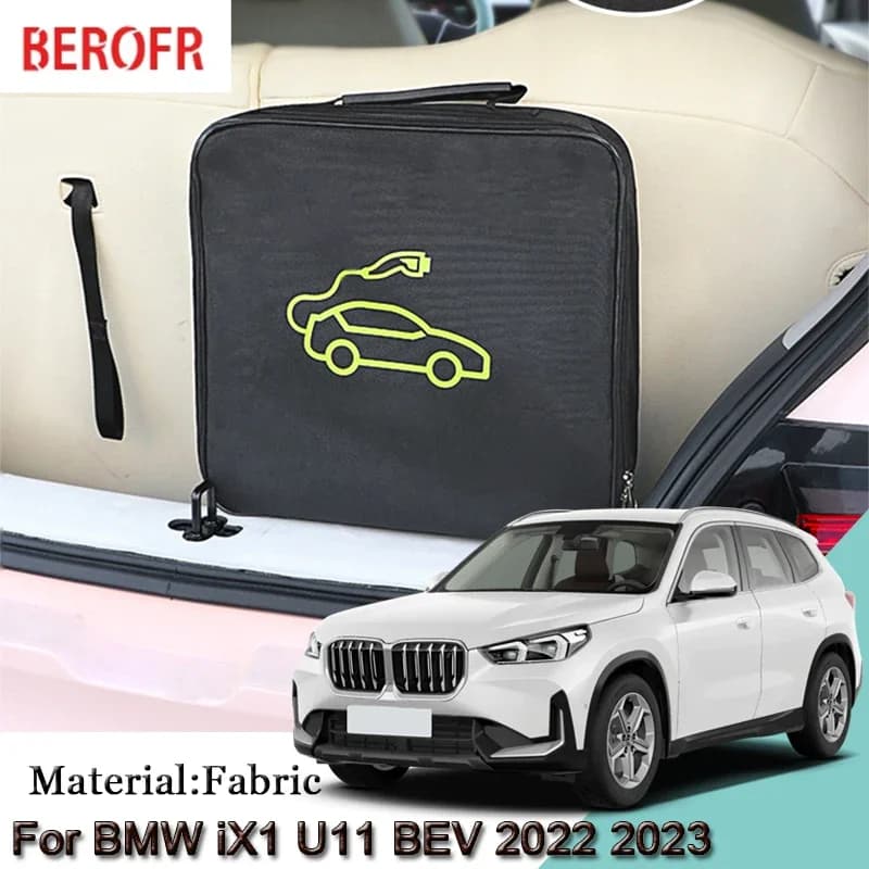EV Cavo di Ricarica Per Auto Cavo di Stoccaggio Carry Bag Per BMW iX1 U11 BEV 2022 2023 Caricabatterie Spine Prese Impermeabile Ritardante di Fuoco Accessorio