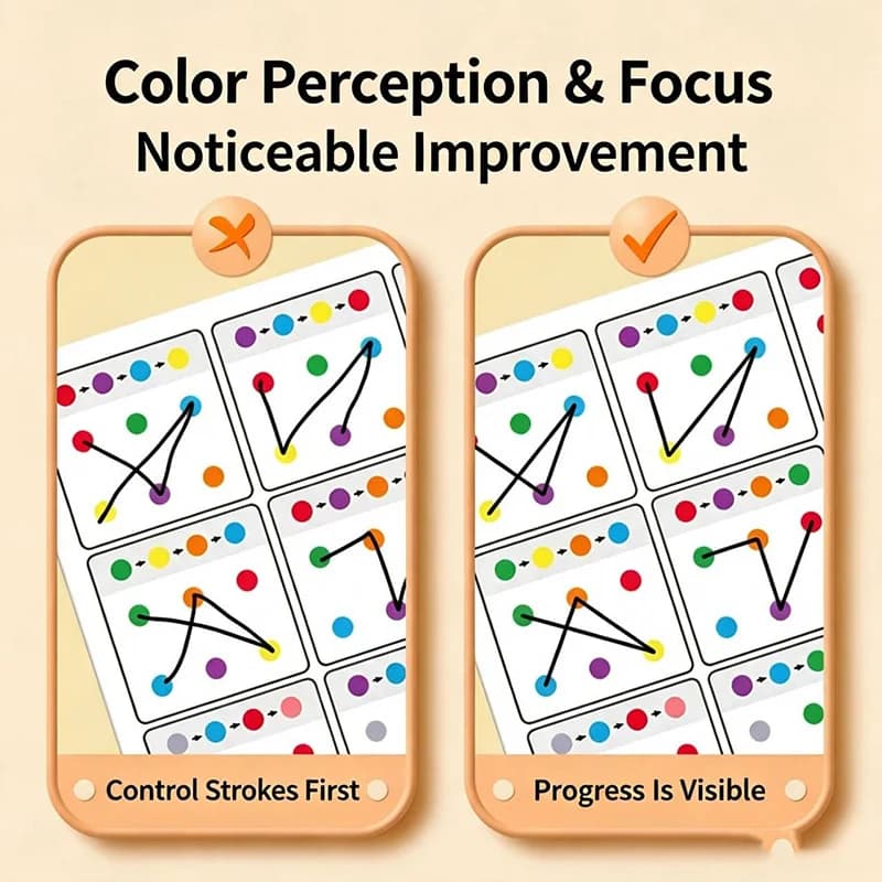 Visual Tracking Focus and Attention Training Card, Color and Number Recognition, Ideal Memory Improvement, Children's Gifts