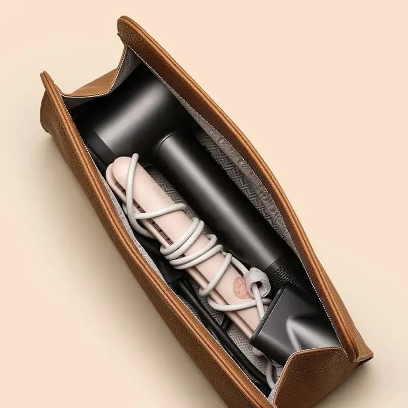 Travel glove bag for hair dryer and iron: a hypoallergenic organizer for your makeup tools.