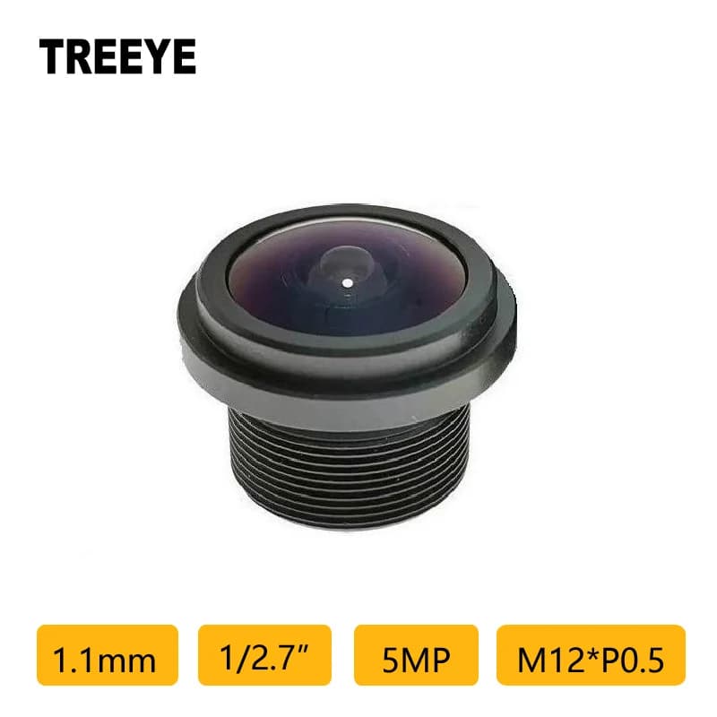 Obiettivo panoramico HD da 5,0 megapixel 1,1 mm impermeabile IP68 5MP 360 ° Obiettivo M12 da 1/2.7'' per Telecamera Posteriore Auto, Videocitofono, Obiettivo CCTV