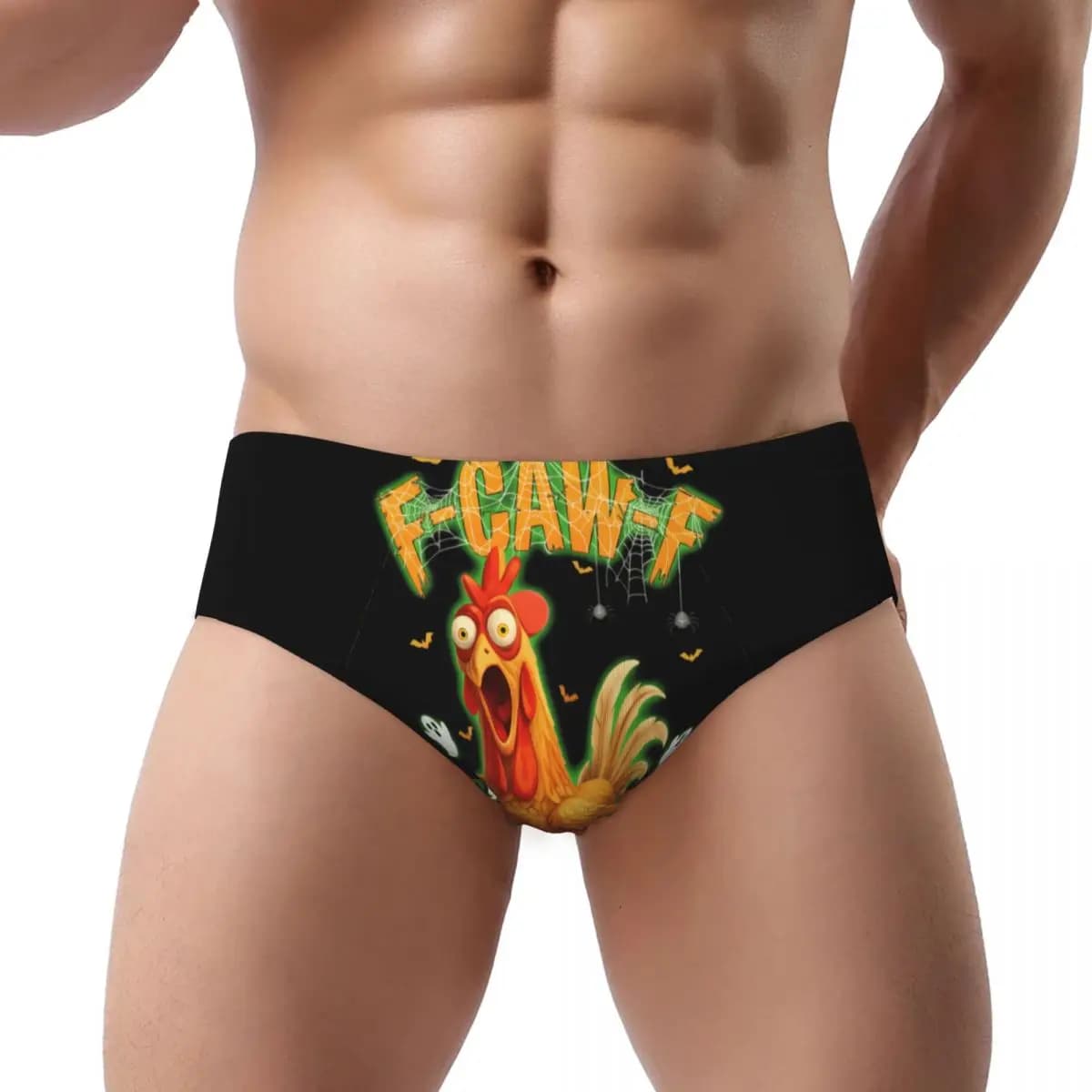 Mutande da uomo personalizzate divertenti F-Caw-F Chicken FCAWF da uomo, mutande intimi elasticizzate maschili