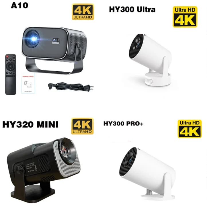 Nuovo Modello 2026 Mini Micro Proiettore HY300 4K con Autofocus, Proiettore Domestico 1920*1080P per Home Cinema e Uso Esterno