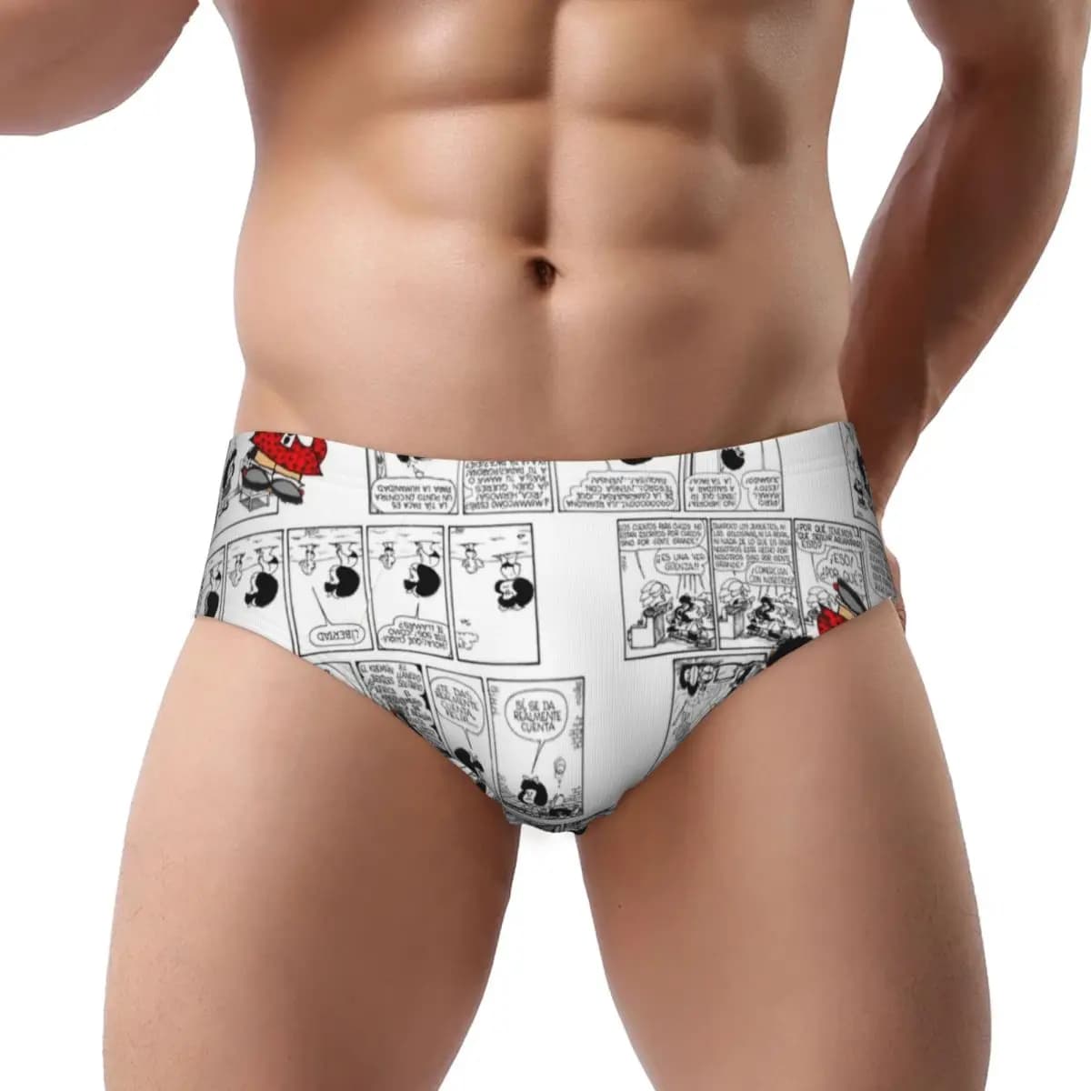 Mutande da uomo personalizzate Manga Quino Mafalda Kawaii Cartoon Men Brief Mutandine Mutande intimo comfort maschile