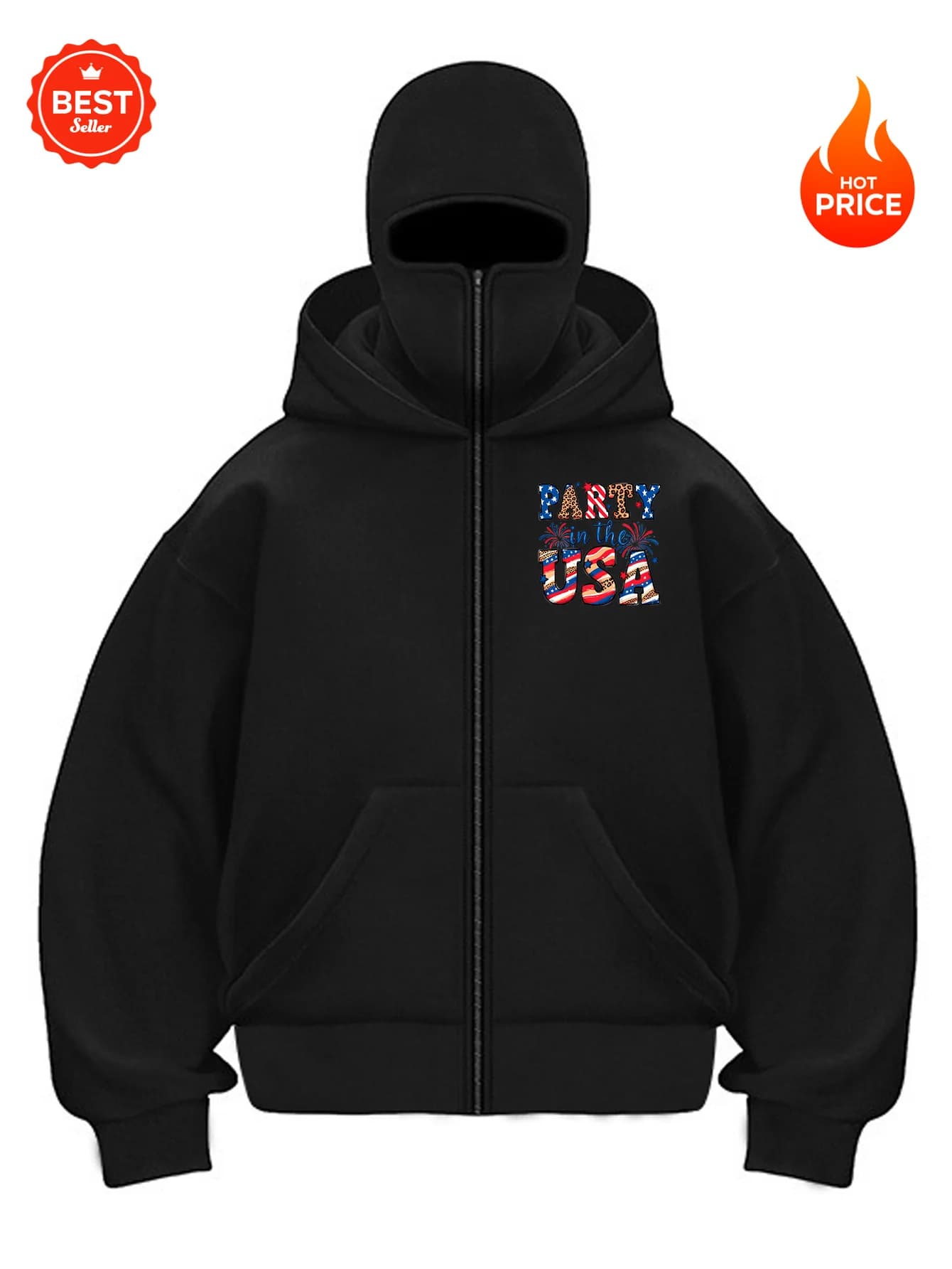 Felpa con cappuccio oversize con zip per il 4 luglio, da uomo e da donna, con stampa festiva USA, bandiera patriottica, streetwear per il Giorno dell'Indipendenza