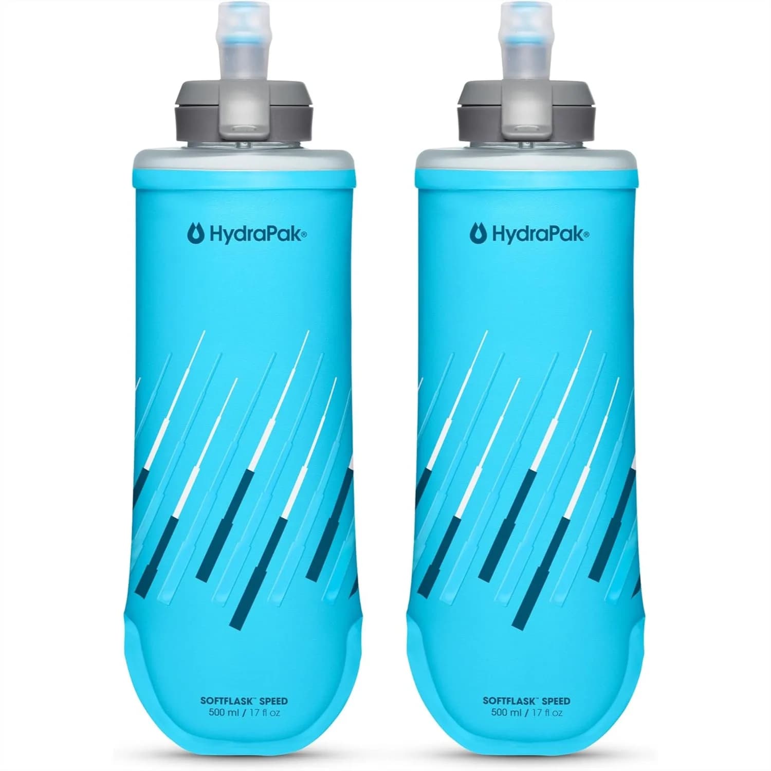 Borraccia Morbida Comprimibile da 500ml, Confezione da 2, per Gilet Idratazione e Zaini da Corsa con Tappo Facile da Aprire
