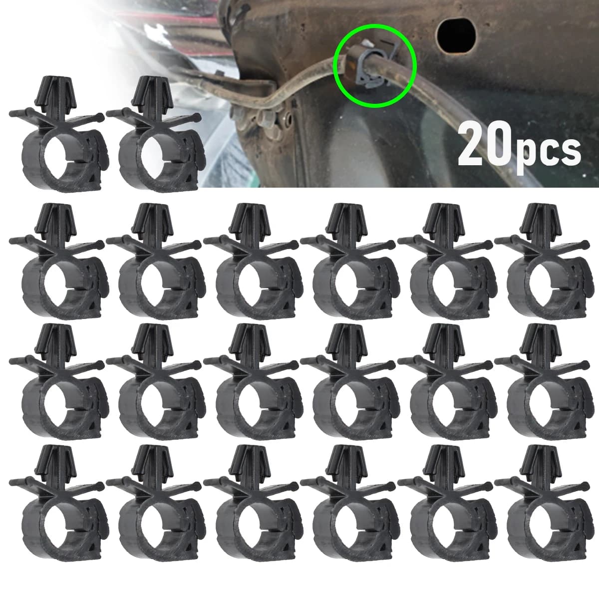 20x cablaggio per auto fissaggio percorso Clip di fissaggio fissa fascetta per tubi corrugati fascetta per cavi fascetta per tubo dell'olio staffa per tubo flessibile