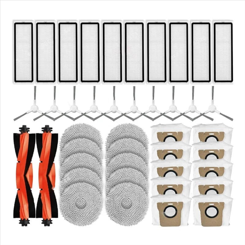 Parti di Ricambio e Accessori per Robot Aspirapolvere Xiaomi X20+ / X20 Plus: Spazzola Principale, Spazzola Laterale, Filtro HEPA, Panno per Pulizia, Sacchetto Raccoglipolvere-AT30