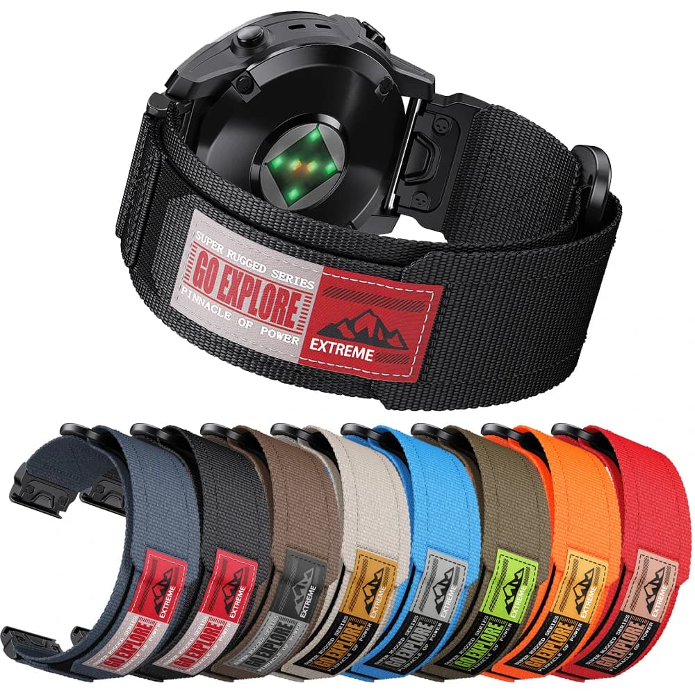 QuickFit 22mm 26mm cinturino per Garmin Fenix 8 7 7X 6 6X 5X Plus/Epix Pro Gen 2 47mm 51mm/Tactix 7/Enduro 3 cinturino in nylon intrecciato