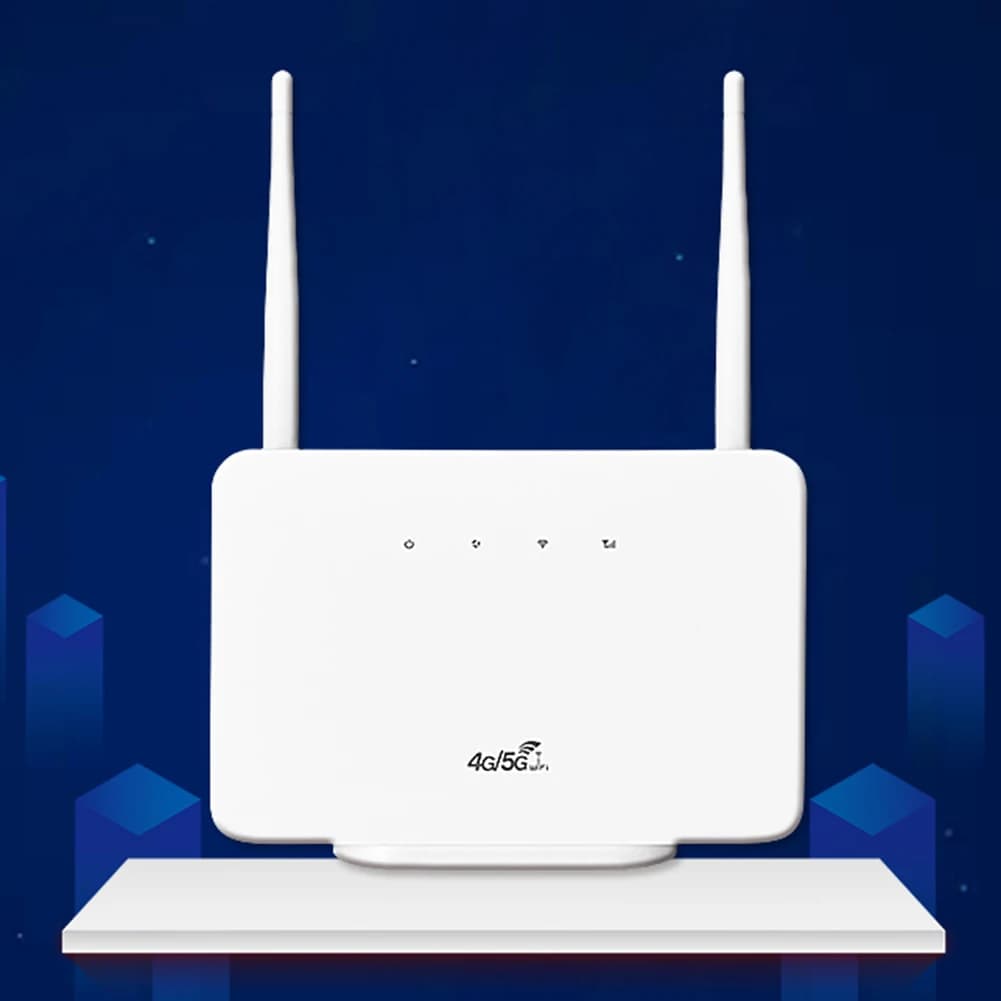 Router CPE 4G LTE Modem 300Mbps Router 4G Wireless con Antenna Esterna e Slot per Scheda SIM, Connettore EU per Connessione Internet