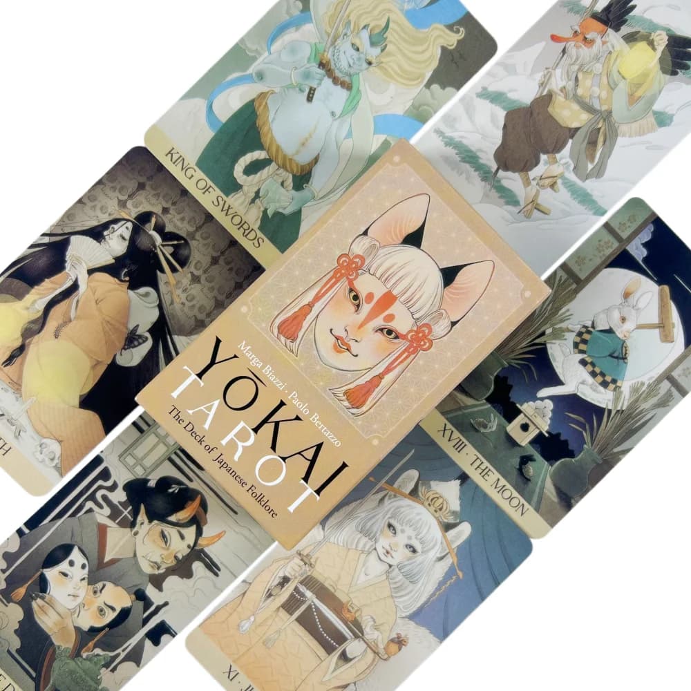 Carte dei Tarocchi Yokai 10,3*6cm Ispirate alla Folklore Giapponese, Versione Inglese, Gioco da Tavolo per Famiglia, Gioco di Divinazione per Feste, Carte Oracolo